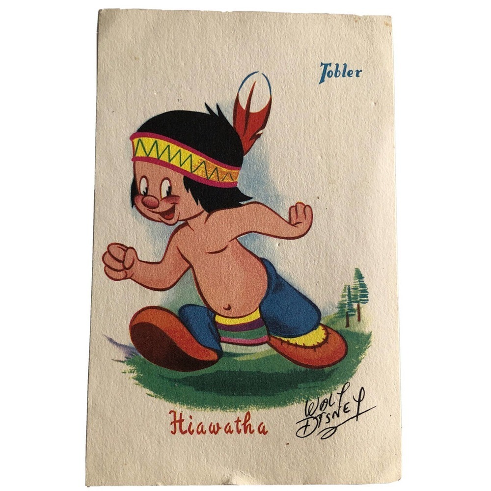 Walt Disney Hiawatha Postcard Tobler Georges Lang Ephemera Mid Century New